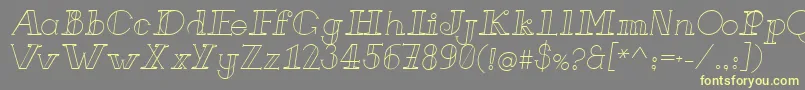 FrenchForgeItalic Font – Yellow Fonts on Gray Background