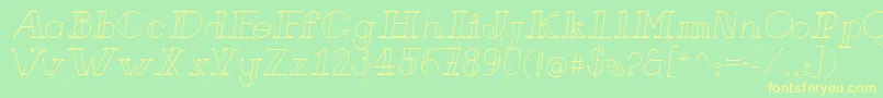 FrenchForgeItalic Font – Yellow Fonts on Green Background