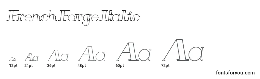 FrenchForgeItalic Font Sizes