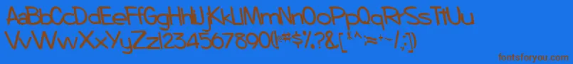 BoosterRegular Font – Brown Fonts on Blue Background
