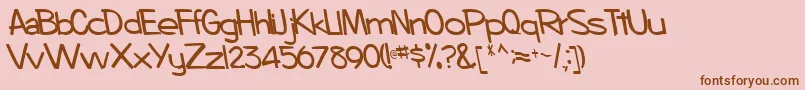 BoosterRegular Font – Brown Fonts on Pink Background