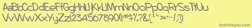 BoosterRegular Font – Gray Fonts on Yellow Background