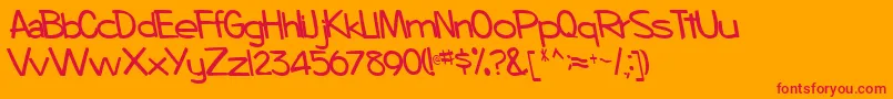 BoosterRegular Font – Red Fonts on Orange Background