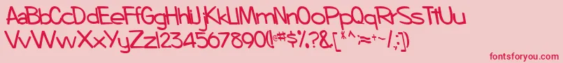 BoosterRegular Font – Red Fonts on Pink Background