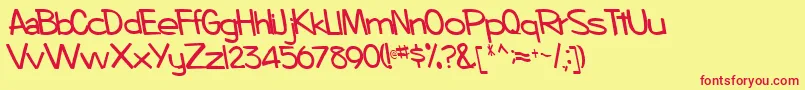BoosterRegular Font – Red Fonts on Yellow Background