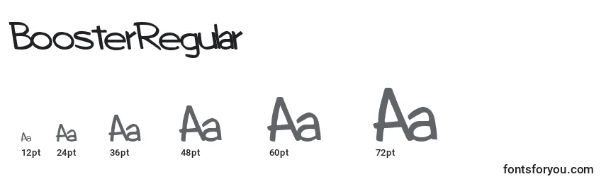 BoosterRegular Font Sizes