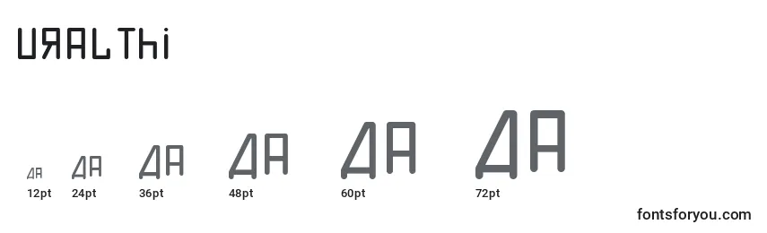 Размеры шрифта UralThi