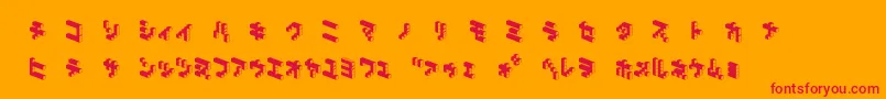 DemoncubicblockNkpDark Font – Red Fonts on Orange Background