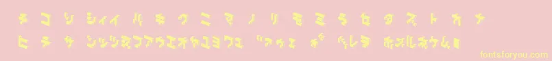 DemoncubicblockNkpDark Font – Yellow Fonts on Pink Background