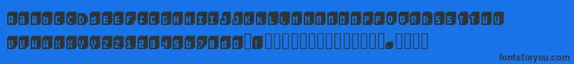 Pixeliza20-Schriftart – Schwarze Schriften auf blauem Hintergrund