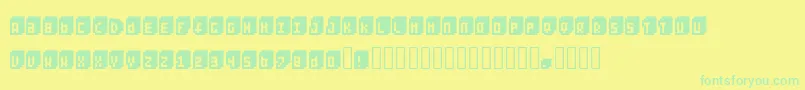 Pixeliza20 Font – Green Fonts on Yellow Background