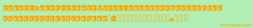 Pixeliza20 Font – Orange Fonts on Green Background