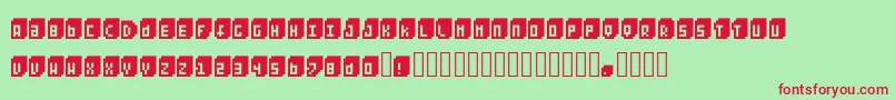 Pixeliza20 Font – Red Fonts on Green Background