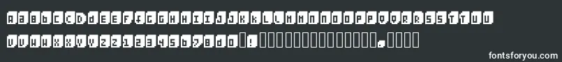 Pixeliza20-fontti – valkoiset fontit mustalla taustalla