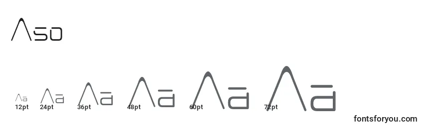 Размеры шрифта Aso