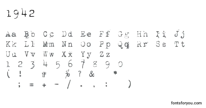 Fuente 1942 - alfabeto, números, caracteres especiales