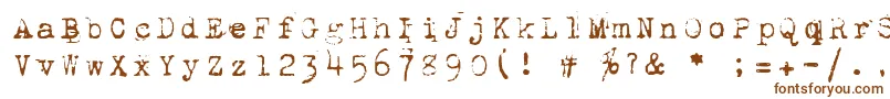 フォント1942 – 白い背景に茶色のフォント