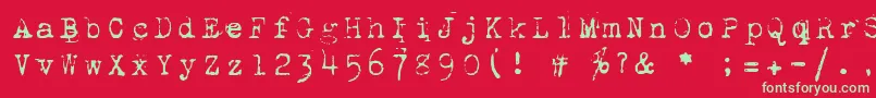 フォント1942 – 赤い背景に緑の文字