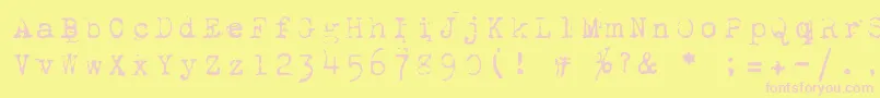 1942-fontti – vaaleanpunaiset fontit keltaisella taustalla