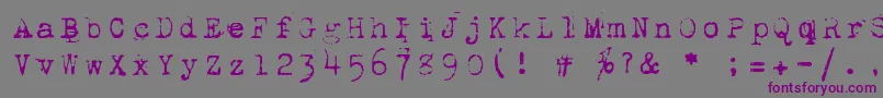 1942-fontti – violetit fontit harmaalla taustalla