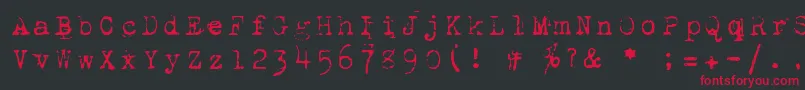 フォント1942 – 黒い背景に赤い文字