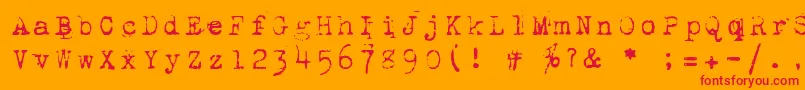 1942-Schriftart – Rote Schriften auf orangefarbenem Hintergrund