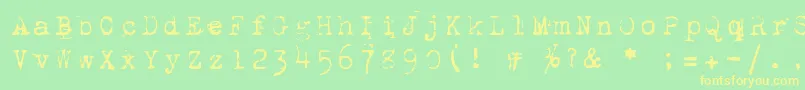 1942 Font – Yellow Fonts on Green Background