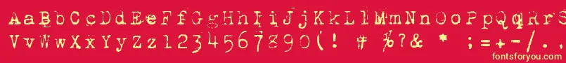 1942 Font – Yellow Fonts on Red Background