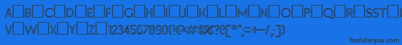 Inset3 Font – Black Fonts on Blue Background