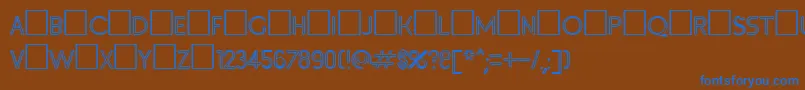 Inset3 Font – Blue Fonts on Brown Background