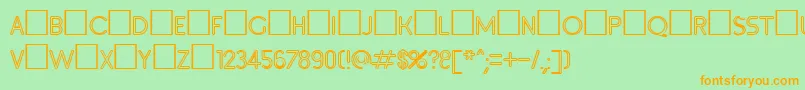 Inset3 Font – Orange Fonts on Green Background