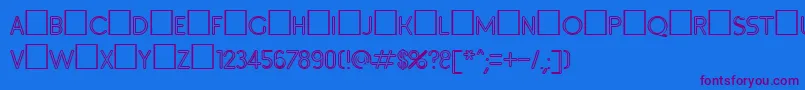 Inset3 Font – Purple Fonts on Blue Background