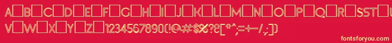 Inset3 Font – Yellow Fonts on Red Background