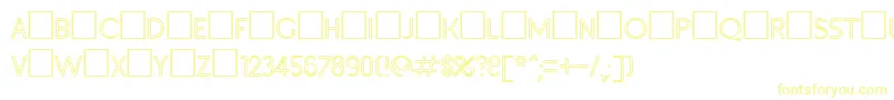 Inset3 Font – Yellow Fonts on White Background