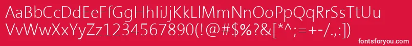 SeganLight Font – White Fonts on Red Background