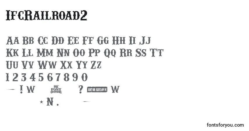 A fonte IfcRailroad2 – alfabeto, números, caracteres especiais
