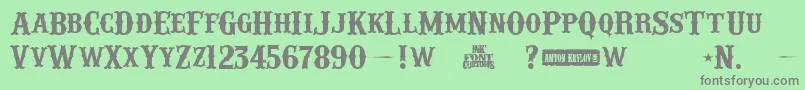 フォントIfcRailroad2 – 緑の背景に灰色の文字