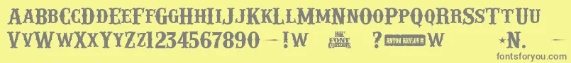 フォントIfcRailroad2 – 黄色の背景に灰色の文字