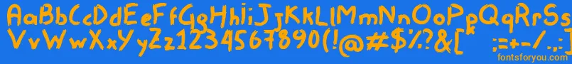 Remisso Font – Orange Fonts on Blue Background