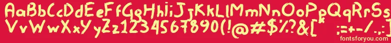 Remisso Font – Yellow Fonts on Red Background