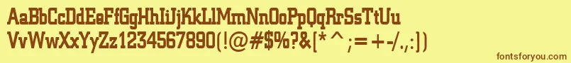 Geo957CondensedBold Font – Brown Fonts on Yellow Background