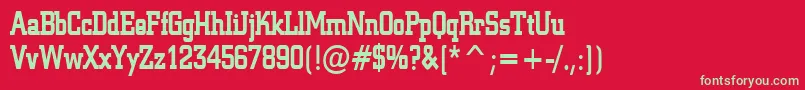 Geo957CondensedBold Font – Green Fonts on Red Background