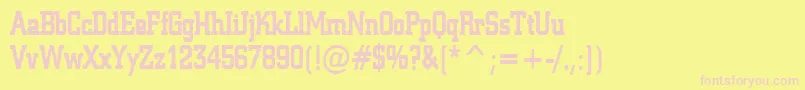 Geo957CondensedBold Font – Pink Fonts on Yellow Background