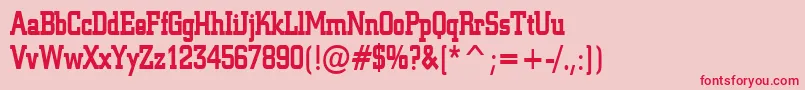 Geo957CondensedBold Font – Red Fonts on Pink Background