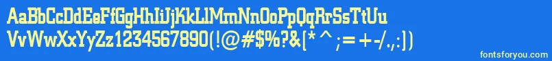 Geo957CondensedBold Font – Yellow Fonts on Blue Background