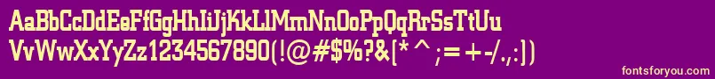 Geo957CondensedBold Font – Yellow Fonts on Purple Background