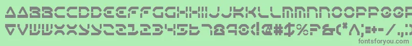 フォントOberonDeuxCondensed – 緑の背景に灰色の文字