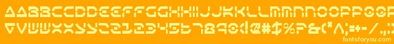 フォントOberonDeuxCondensed – オレンジの背景に黄色の文字