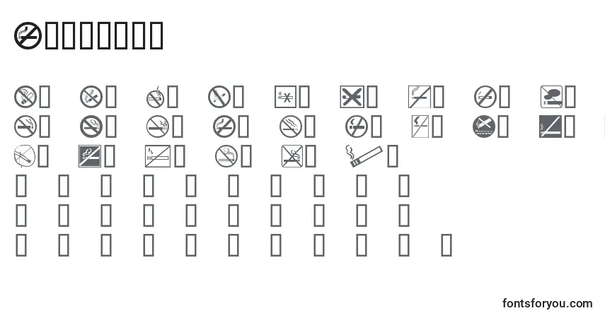 Schriftart Nosmokin – Alphabet, Zahlen, spezielle Symbole