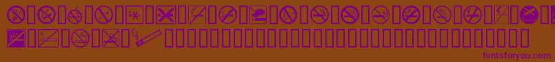 Nosmokin-Schriftart – Violette Schriften auf braunem Hintergrund